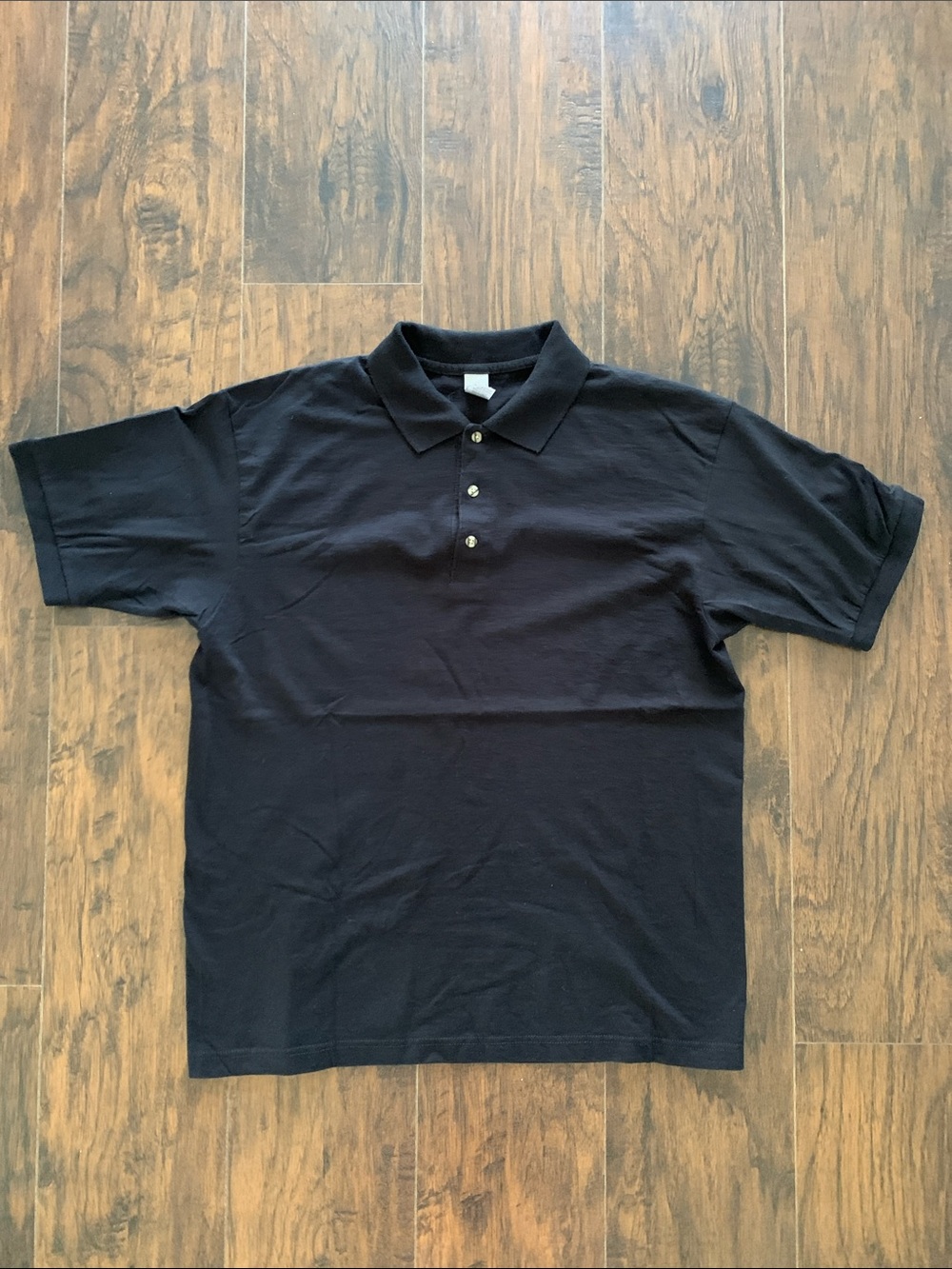 Gildan Black Men's Polo Shirt with Three-Button Placket